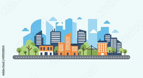 City Skyline with Modern Buildings.