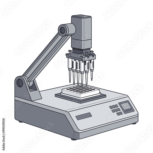 Automated Liquid Handling Robot for Laboratory Pipetting Microplate Research