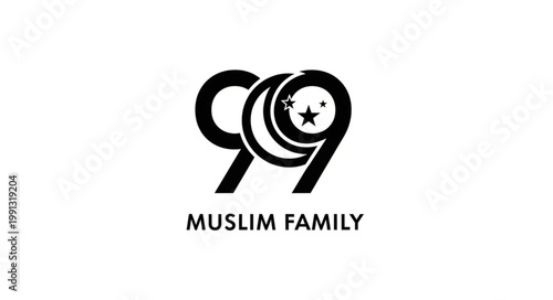 Muslim Family Logo - Symbol of Faith and Community.