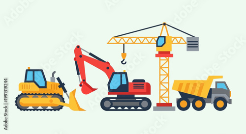 Heavy machinery construction equipment vehicles.