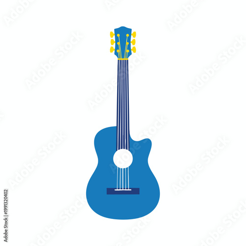 Bright Blue Acoustic Guitar for Music and Entertainment Photoshoot