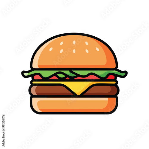 Delicious Layered Sandwich with Fresh Vegetables and Juicy Patties