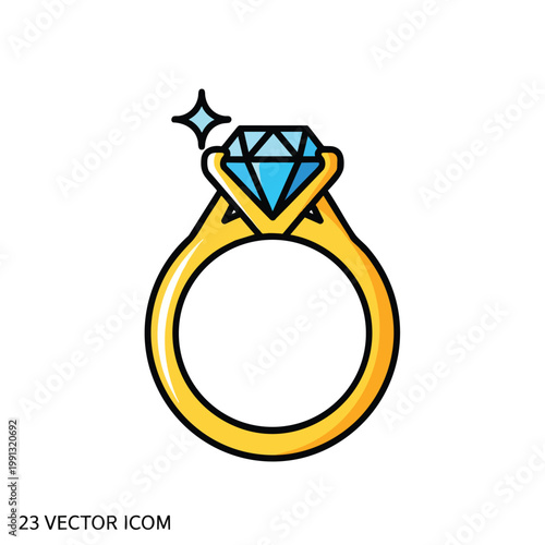 Elegant Engagement Ring with Sparkling Gemstone on White Background