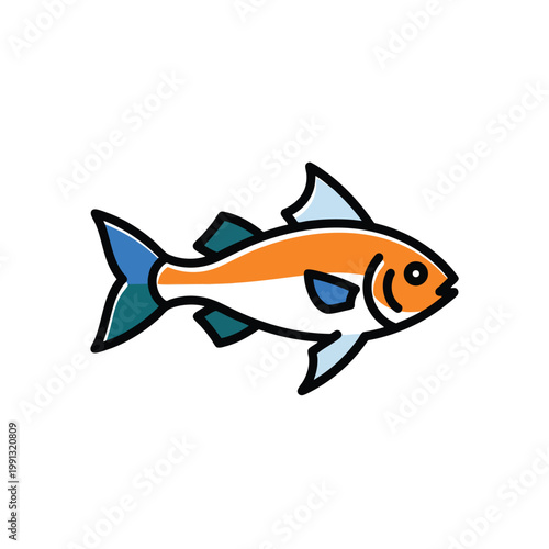 Colorful Cartoon Fish Illustration for Marine and Nature Themes