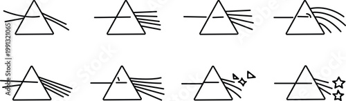 Optical illusions series of triangles with varying perceived motion