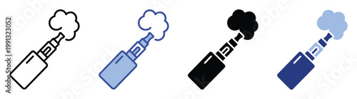 Modern electronic cigarette vape device with smoke vapor for contemporary lifestyle, wellness, and technology applications