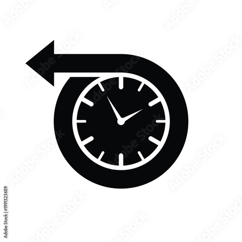 Time delay icon in trendy silhouette style design. Si. Simple logo vector illustration for graphic and web design.