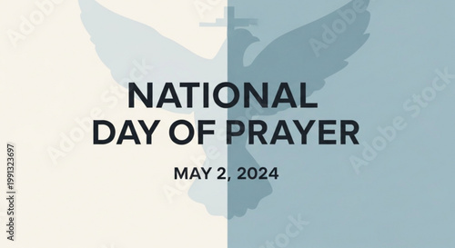 National Day of Prayer graphic with dove and cross symbol May 2 2024 representing faith unity and spiritual reflection for religious events