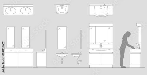 Architectural Entrouge of the bathroom system