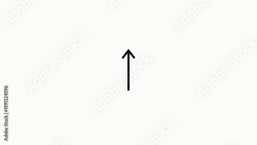 Simple Black Arrow Pointing Up on a White Background