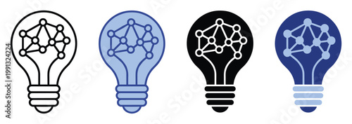 Lightbulb with neural network symbolizing intelligence and innovative ideas for technology science projects