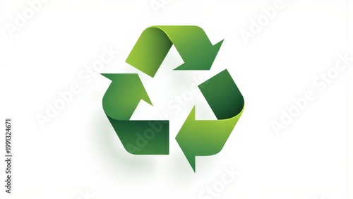 Green Recycling Symbol Icon for Eco-Friendly Initiatives and Awareness