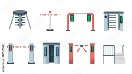 Various types of modern office chairs with different armrest designs and colors