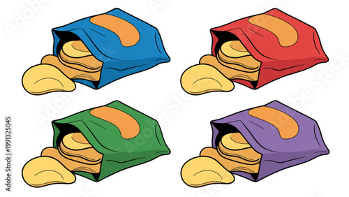 Four cartoon hedgehogs sitting on colorful blocks in playful poses