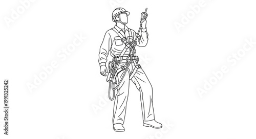 Paratrooper in full gear pointing upwards with focused expression.