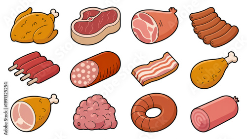 Colorful assortment of heart-shaped pastries and donuts with various toppings and fillings