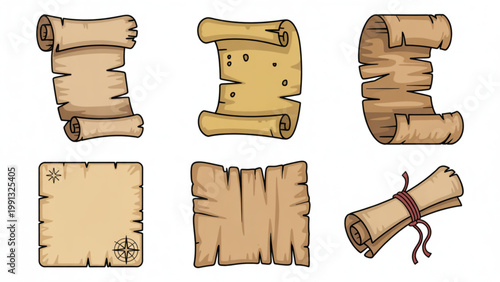 A collection of aged and weathered wooden playing card pieces with visible wear and tear