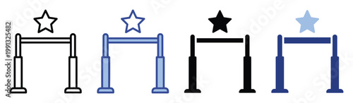 VIP security barrier with star symbol for exclusive access and premium events, useful for app icons and digital interfaces