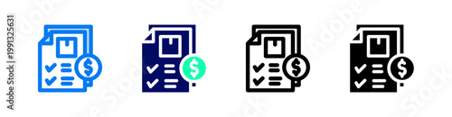 Fulfillment Multiple Style Icon Set Vector 