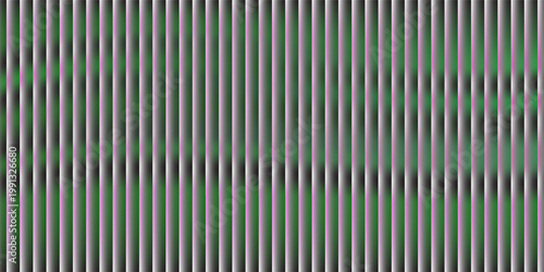Dark green neon gradient ribbed glass. Vector ribbed glass texture background. Mesh gradient. acrylic ribbed bath surface. Reeded glass background semitransparent overlay. Bath wall window