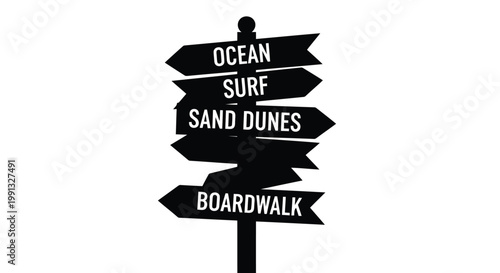 A black and white signpost with multiple directional signs