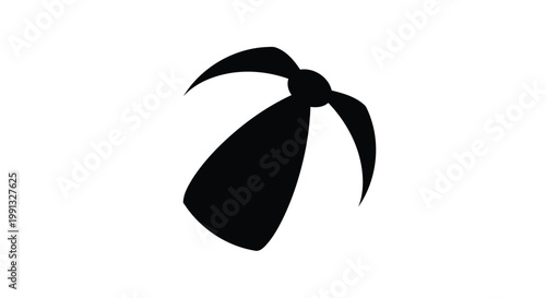 A black bow tie on a white background