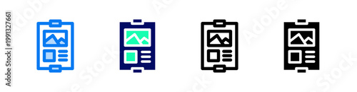 Poster Multiple Style Icon Set Vector 