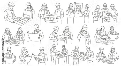 People engaged in various activities, focused on their tasks.