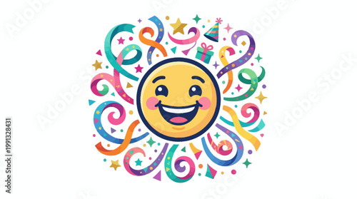 Smiling Yellow Emoticon Face Emoji.