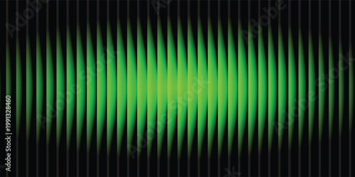 Dark green neon gradient ribbed glass. Vector ribbed glass texture background. Mesh gradient. acrylic ribbed bath surface. Reeded glass background semitransparent overlay. Bath wall window