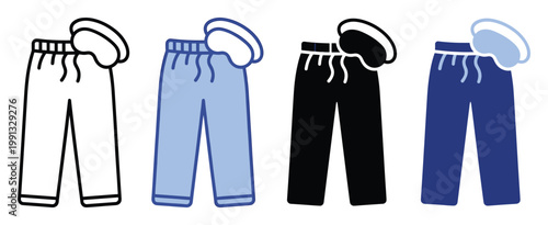 Lounge pants and a sleep mask icon representing comfort and relaxation for sleep and wellnessrelated content