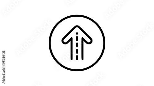 Simple black vector graphic of an upward arrow symbol