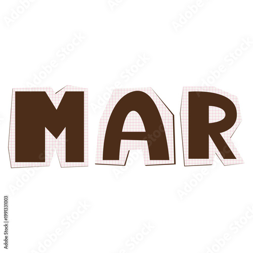 Aesthetic Grid Collage Cut Out Month Calendar