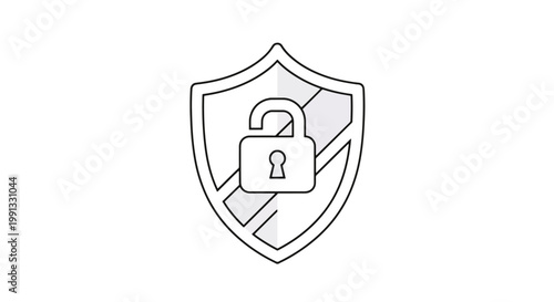A shield with a padlock icon.