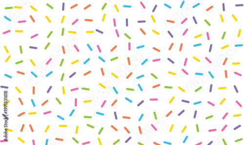 Colorful Sprinkles Seamless Vector Pattern for Birthday Bakery and Sweet Party Background Design