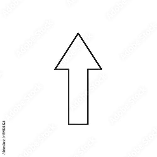 Arrow of Direction: Simple, Clean Arrow Pointing Upwards, symbolizing direction, guidance, and forward motion.