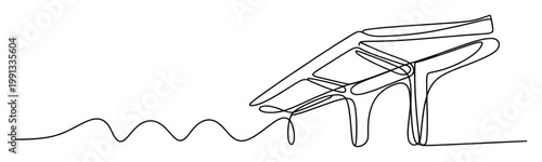 Continuous line drawing of a stylish high heel shoe for fashion promotions, footwear advertisements, and elegant lifestyle content.