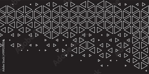 Abstrak Poligon Segitiga Monokromatik Bergradasi Halftone eps10