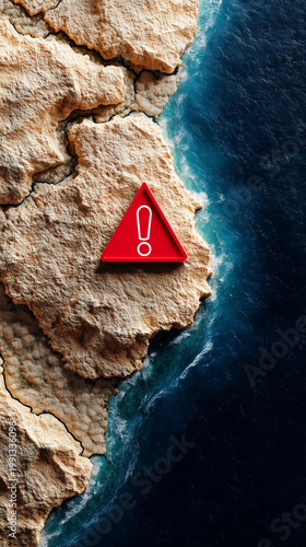 Warning Symbol on Rocky Coa...