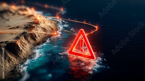 Coastal Alert: A stark, dig...