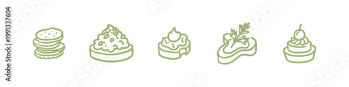 Collection of Hand Drawn Appetizer and Canape Food Illustrations for Catering Menu
