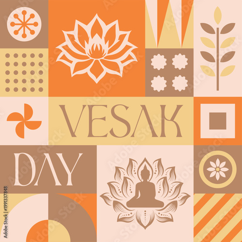 Vesak Day Decorative Pattern Buddha Vector