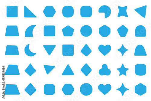 Brutalism elements. Abstract geometric shapes, contemporary creative figures, simple graphic, design minimal objects, modern minimalism, black silhouettes, garish vector isolated flat set