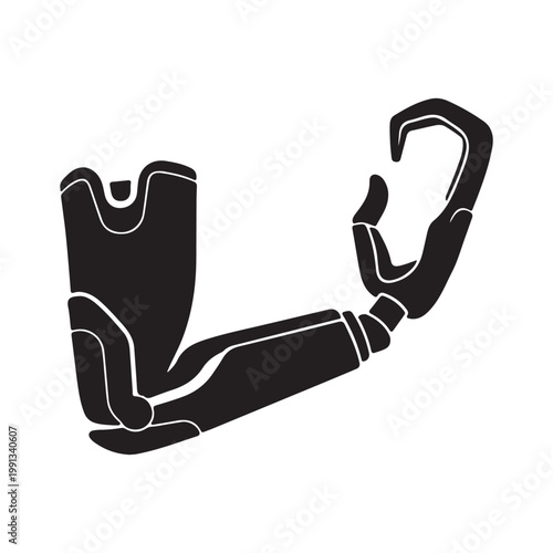 Prosthetic arm silhouette vector flat illustration design.Adobe Illustrator Artwork