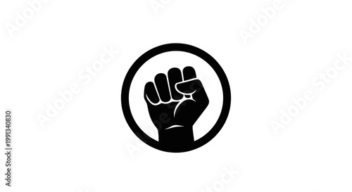 Black Fist in Circle Symbol.
