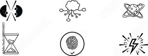 Intricate black and white silhouettes a collection of symbolic and mysterious imagery