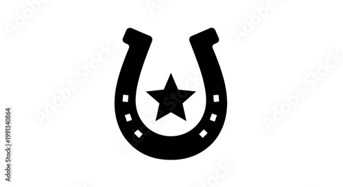 Black Horseshoe with Star Symbol.