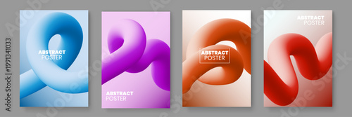 Sophisticated 3D fluid tube designs with soft pastel gradient colors and smooth motion for high-end digital aesthetics