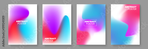 Minimalist poster set featuring soft pastel fluid mesh gradients and airy white space for a clean and calming aesthetic