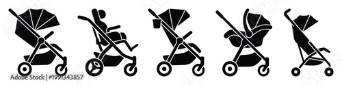 Versatile collection of baby strollers and prams offering diverse solutions for parental mobility and child transport applications